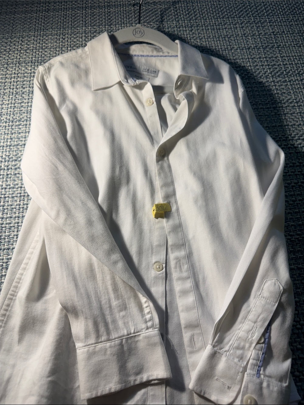 Zara White Long-Sleeve Button-Down Shirt for Kids